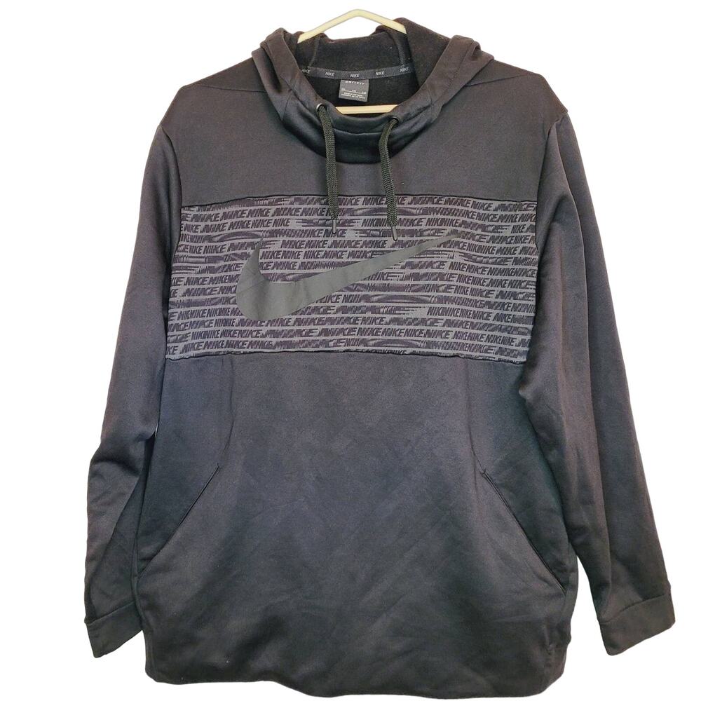 Nike black Therma Dri Fit digital graphic pull over hoodie XXL Active Comfy